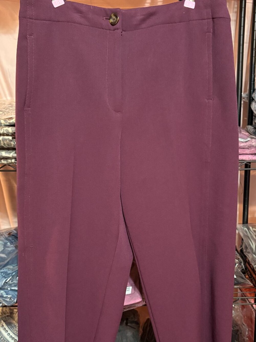 Ann Taylor Burgundy Straight Leg Trousers